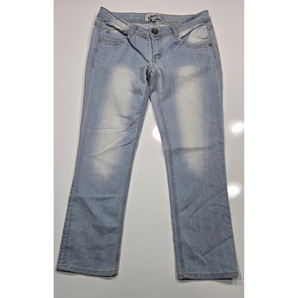 Jolt Women's Size 5 Light Wash Denim Jeans Rhinestone‎ Pocket Details